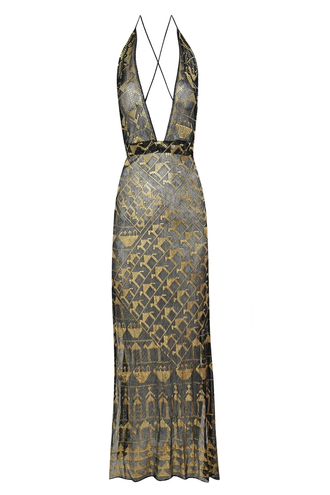 1920s Gold Egyptian Dress - Image 5