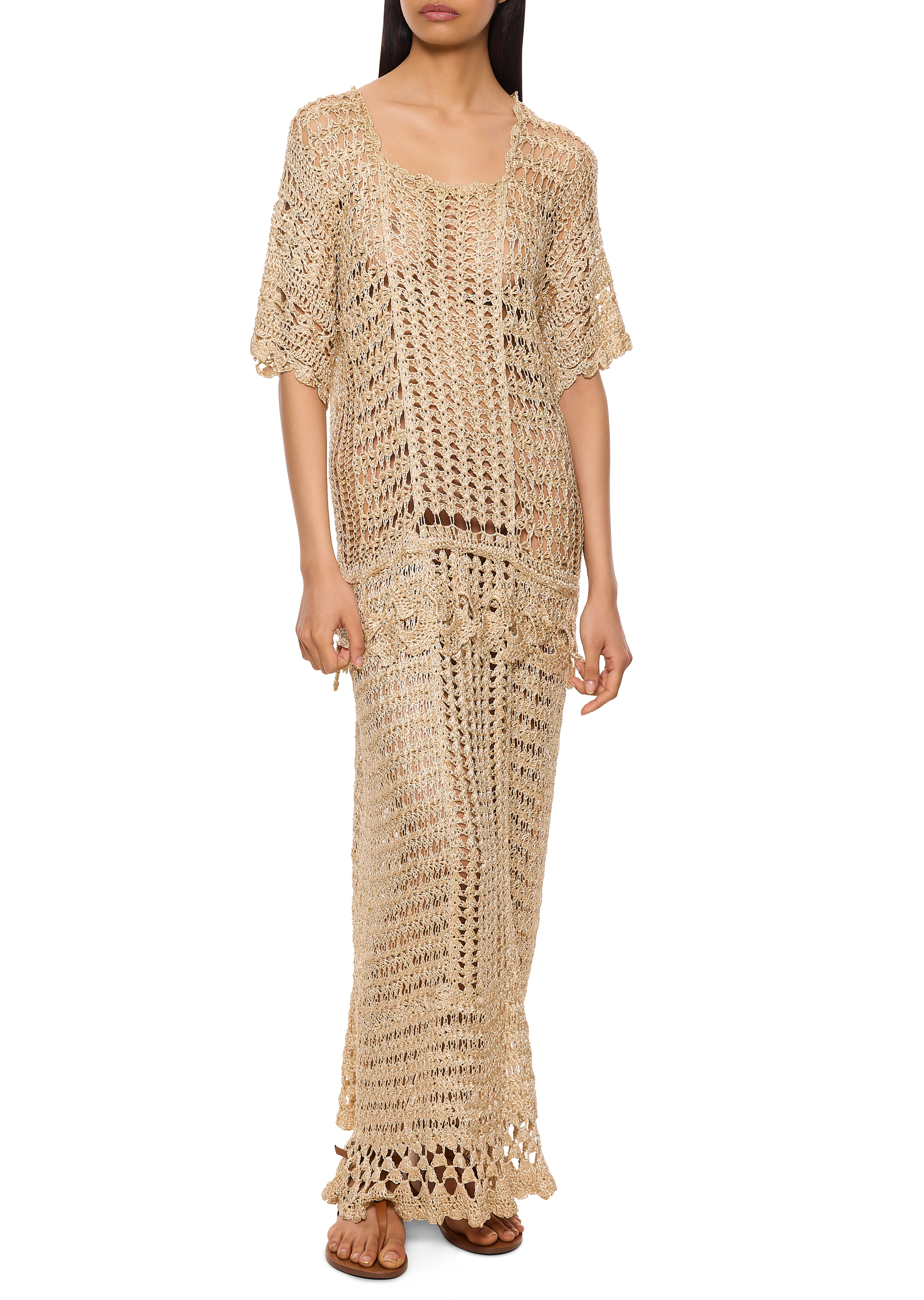 1930s Ivory Crochet Dress