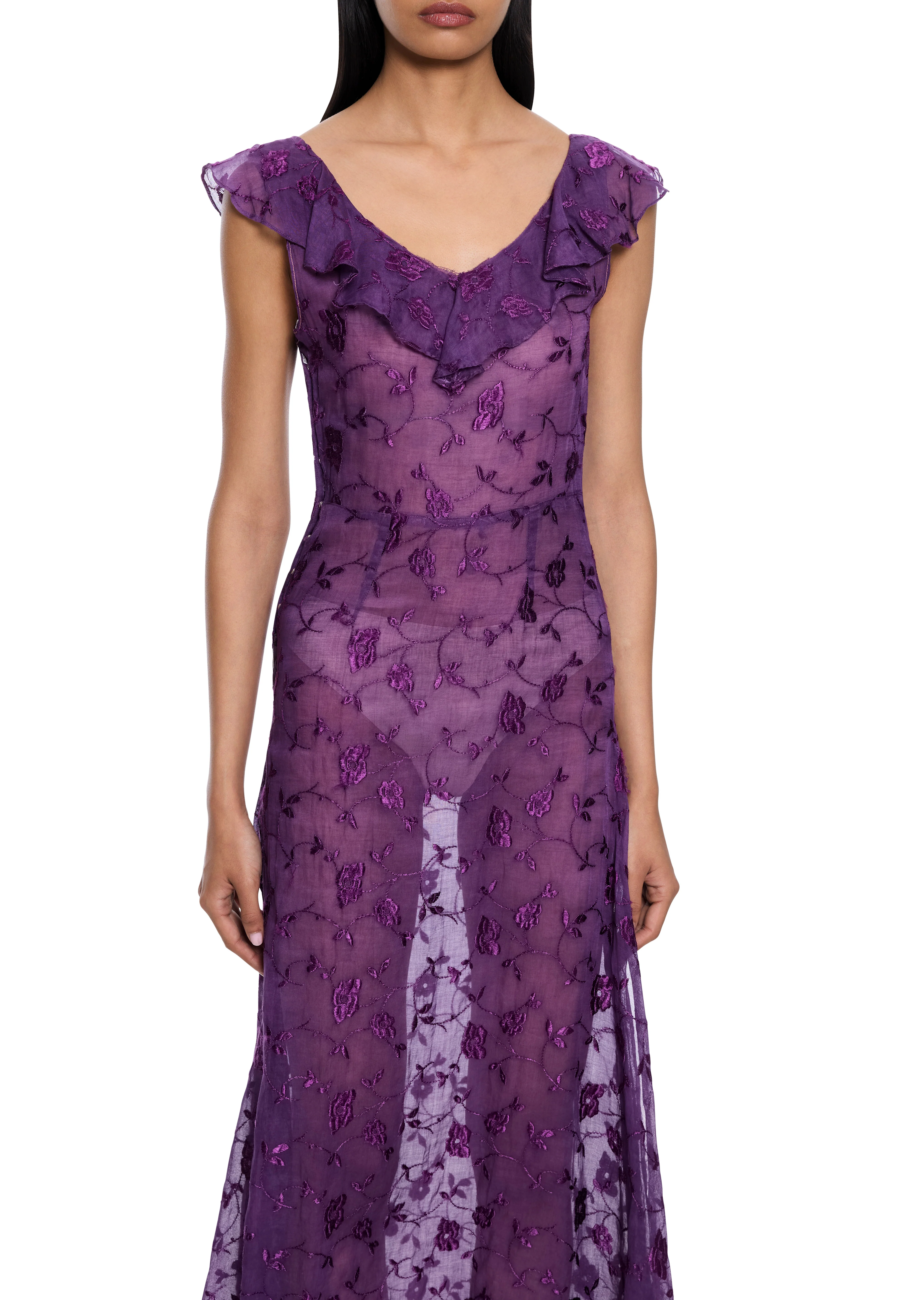 1930s Purple Lace Dress - Image 2