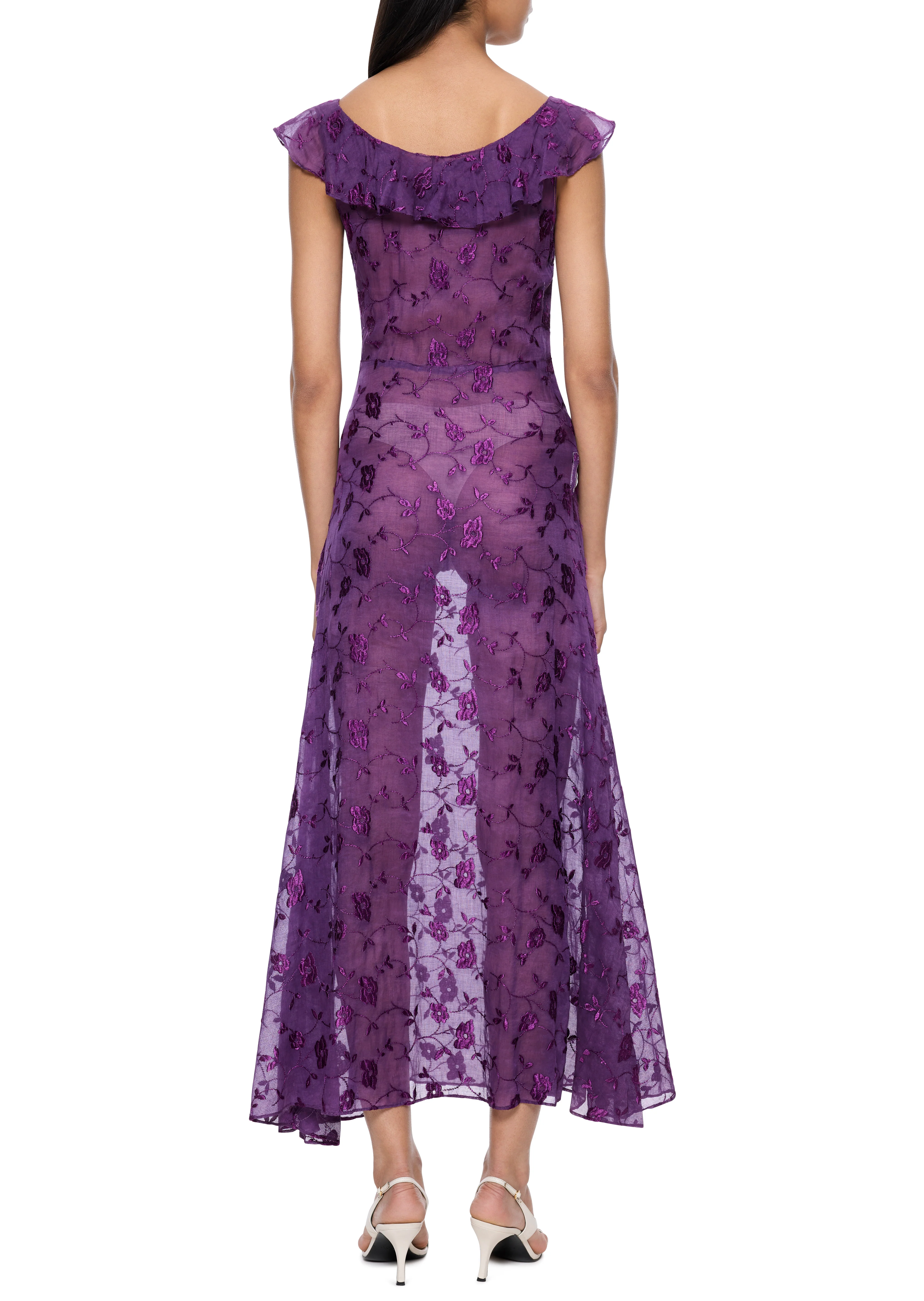 1930s Purple Lace Dress - Image 3