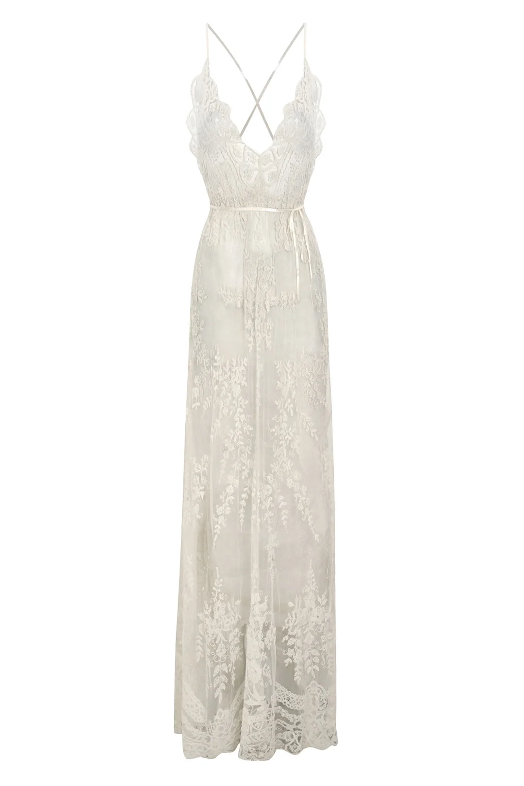 1940s White Lace Slip Dress - Image 5