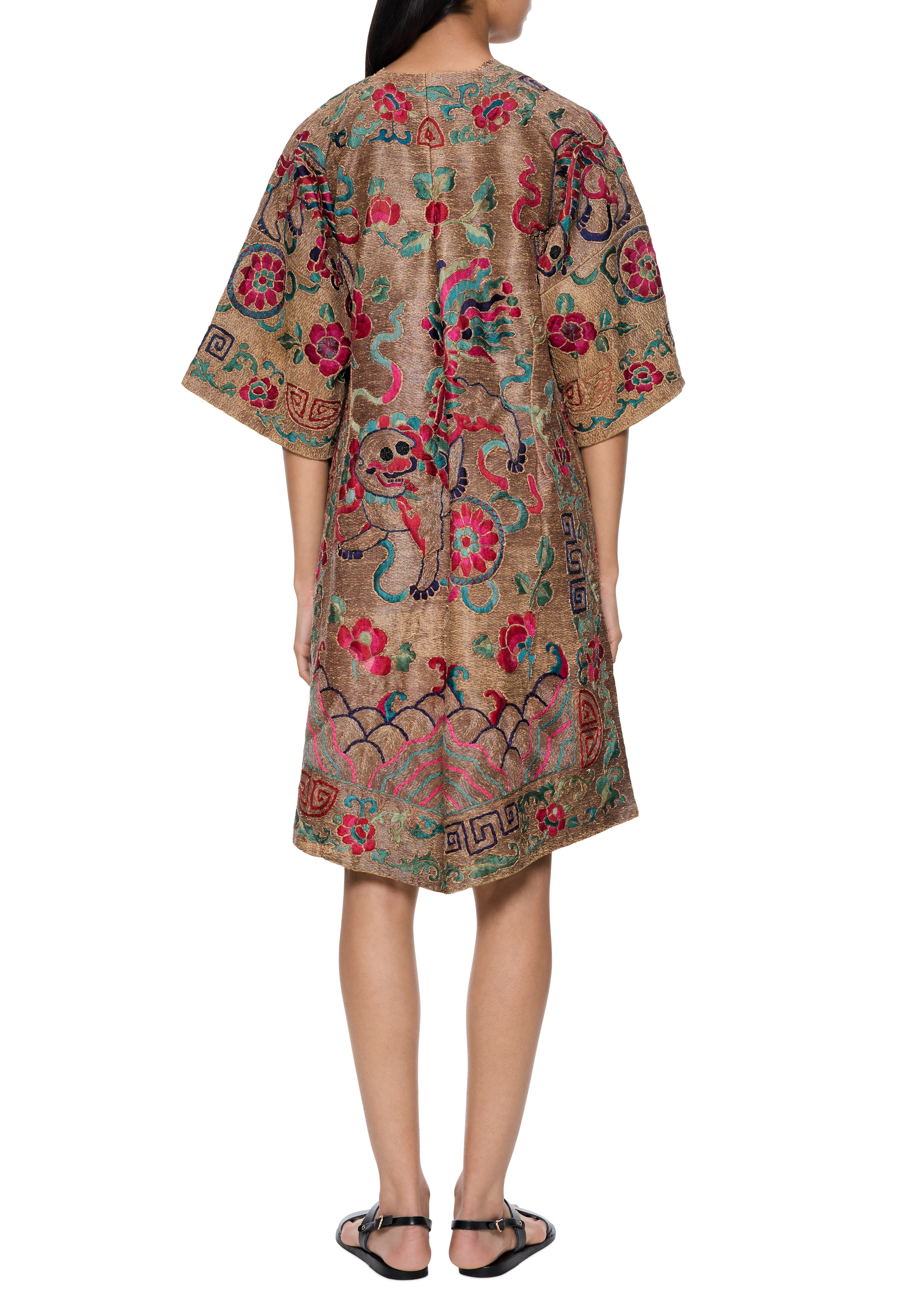 19th Century Antique Gold Thread Kimono - Image 3