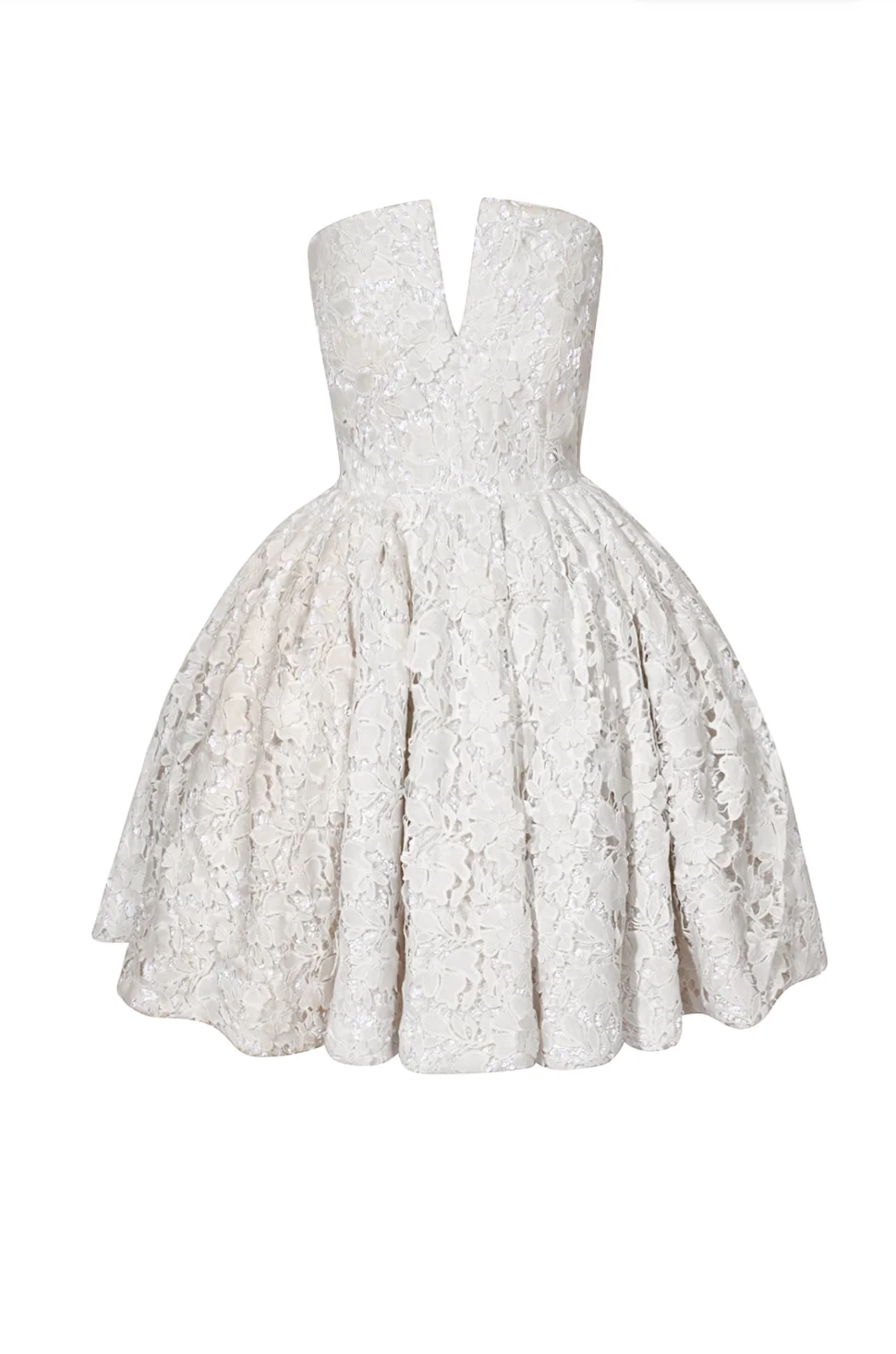Corset Lace Mini Dress - Ivory - Image 6