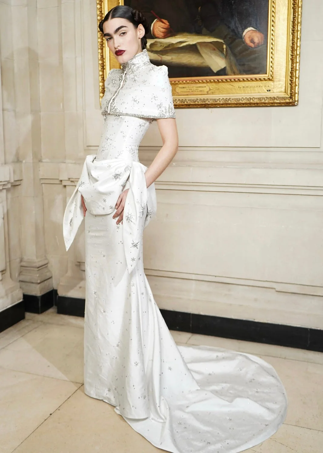 Estella Draped Gown - Bright White - Image 2